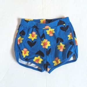 Hanna Andersson Shorts 5T Girls Blue Retro Floral Terry Shorts